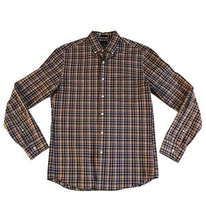 J. Crew Men's Size M Slim Blue Red Yellow Plaid Button Up Shirt Long Sleeve